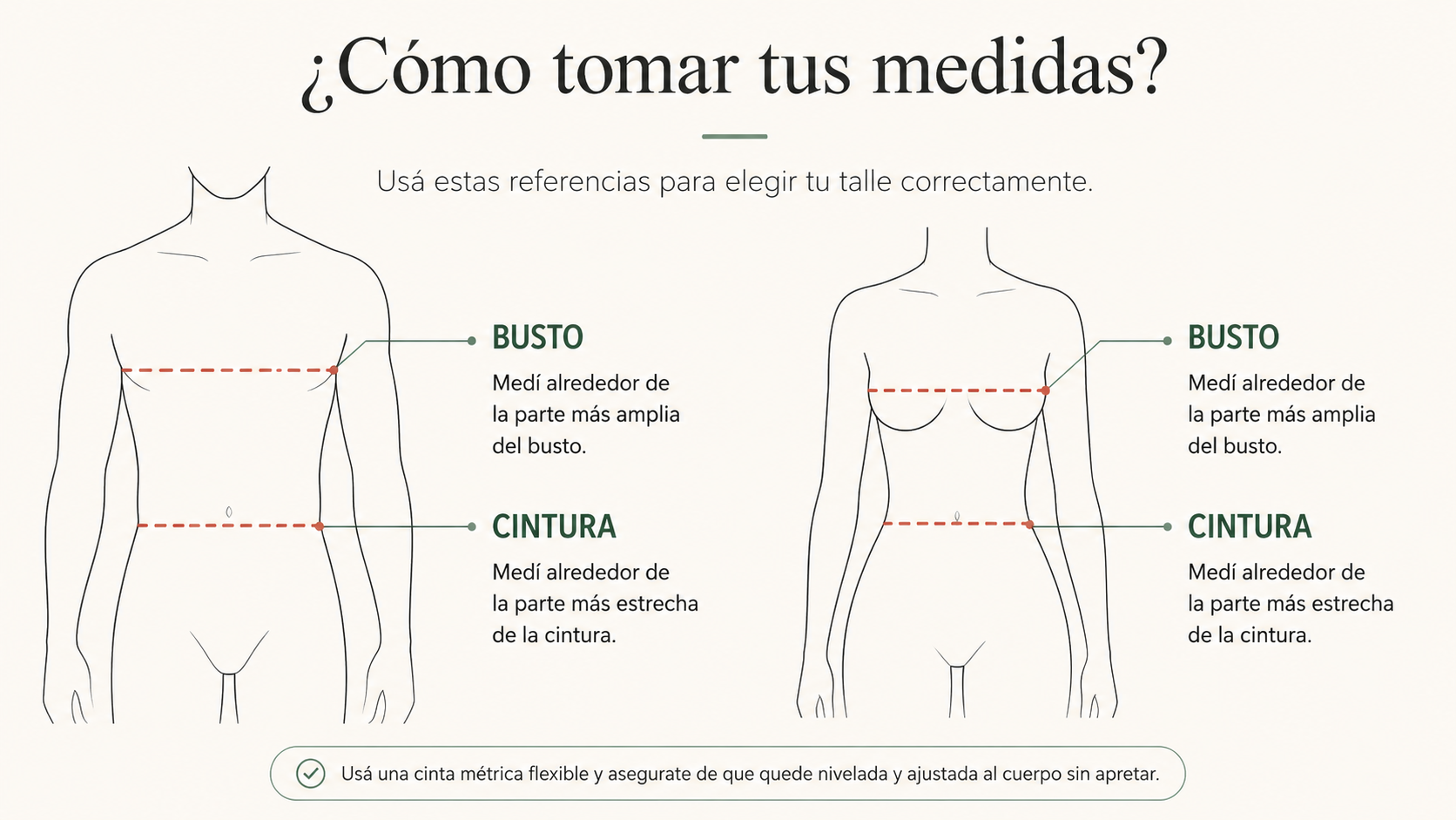 Gu&iacute;a para tomar medidas de indumentaria